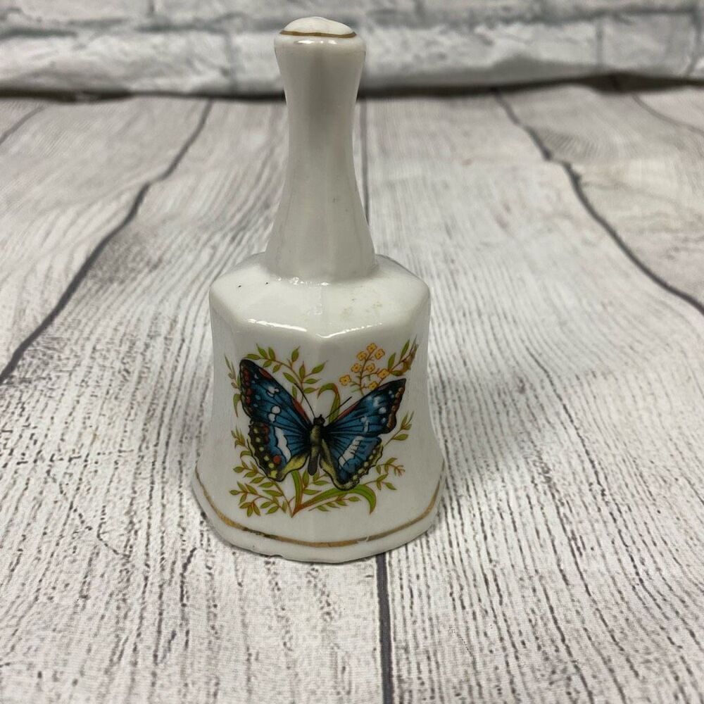 Vintage butterfly print collectors bell 4.5”x2.5”